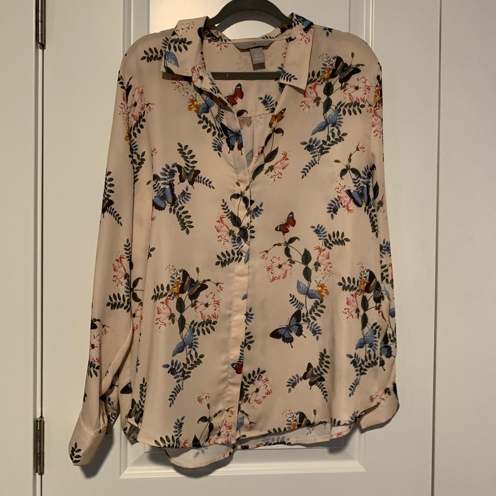 Women’s H&M size 14 pink long sleeve blouse